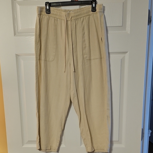 Lucky Brand Pants - Lucky Brand Linen Elastic Waist Cream Pants
